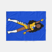 ダンサーフリースブランケットイエロー&ブルー2 フリースブランケット (正面(横))