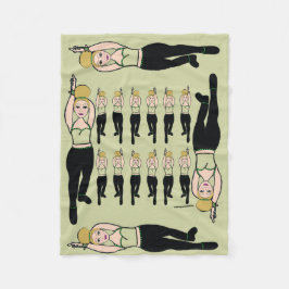 ダンサーフリースブランケットミント&ブラック フリースブランケット