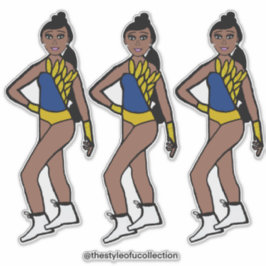 ダンサーブルー金ゴールド#1ステッカー シール