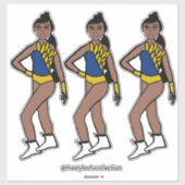 ダンサーブルー金ゴールド#1ステッカー シール (シート)