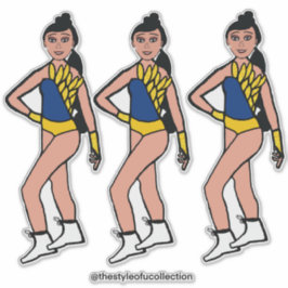 ダンサーブルー金ゴールド#2ステッカー シール