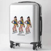 ダンサーブルー金ゴールド#2ステッカー シール (スーツケース)