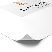 ダンサーポーズヨガストレッチ運動トレーニング女性 ポスター (角)