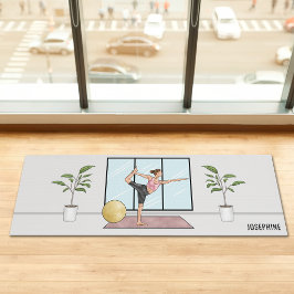 ダンサーポーズヨガナタラジャサナウィズ名前をカスタムする ヨガマット