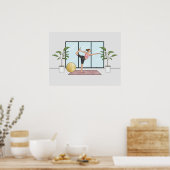 ダンサーポーズヨガナタラジャサナバランストレーニングガール ポスター (キッチン)