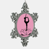 ダンサーポーズ – ヨガオーナメント スノーフレークピューターオーナメント (左)