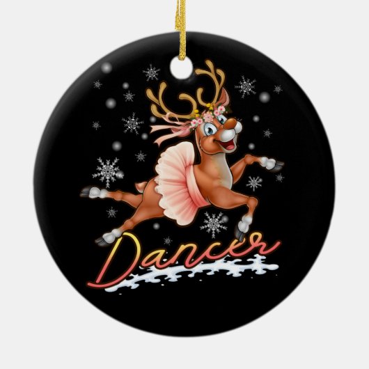 ダンサーメリークリスマス踊りトナディアディアークリスマス セラミックオーナメント (裏面)
