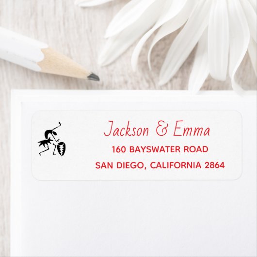 ダンサーライトオレンジ差出人住所ラベル ラベル (インサイチュ)