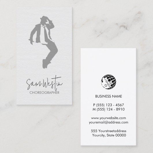 ダンサー振付家 名刺 (正面/裏面)