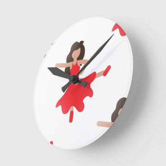 ダンサー絵文字 ラウンド壁時計 (傾斜)