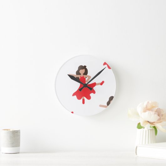 ダンサー絵文字 ラウンド壁時計 (ホーム)