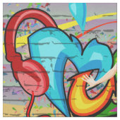 ダンサー音楽落書きの壁の生地 ファブリック (クローズアップ)