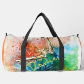 ダンサー（ばちゃばちゃ）跳ねる パーソナライズされた ダッフルバッグ (正面)