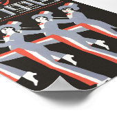 ダンサー、アールデコ日本のマッチボックスラベルヴィンテージ ポスター (角)