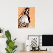 ダンサー：エドガー・デガスの傍に立つヴィンテージ・バレエ・アート ポスター (ホームオフィス)