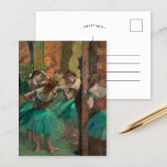 ダンサー、ピンクと緑 | Edgar Degas ポストカード<br><div class="desc">ダンサー、ピンクとグリーン(1890)印象派アーティストのエドガー・デガフランスのスによる。デガスはパステルのスケッチや油彩画で有名だ。バレエ団の多くの作品に見られるように、彼は動きを描く達人だった。デザインツールを使用してイメージのカスタム文字を追加したり、イメージをカスタマイズする。</div>