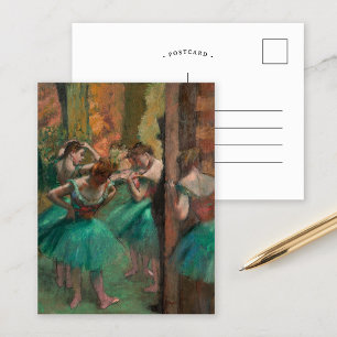 ダンサー、ピンクと緑 Edgar Degas ポストカード