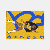 ダンサー フリースブランケット 黄色と青 (正面(横))