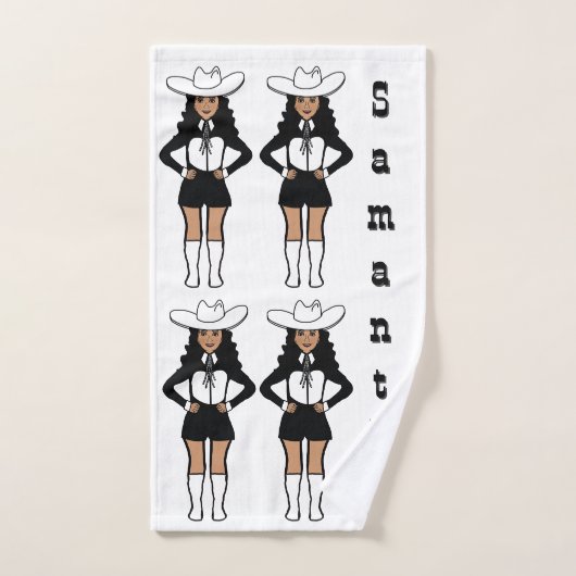 ダンサー/マジョレットウェスタン白黒#2 ハンドタオル (ハンドタオル)