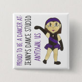 ダンサ誇りを持ったーのダンスカスタマイズスタジオ・ジャズ 缶バッジ (正面)