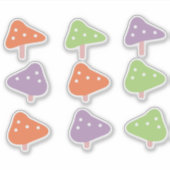 ダンシングきのこカラフルセット シール (正面)