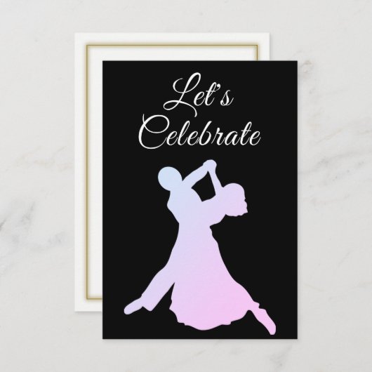 ダンシングカップルパーティー招待状 招待状 (正面/裏面)