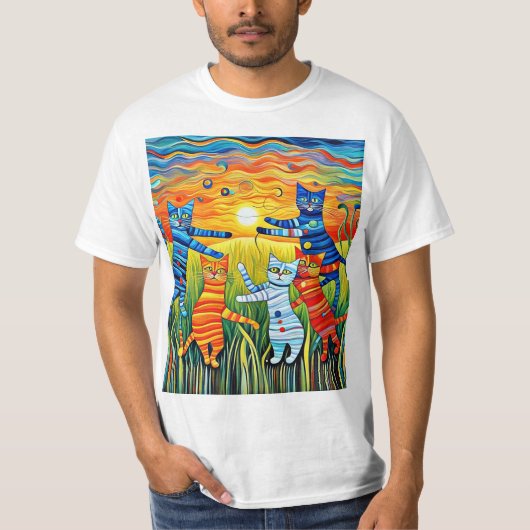 ダンシングキャッツ Tシャツ (正面)