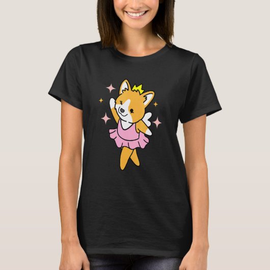 ダンシングコーギーバレリーナ Tシャツ (正面)