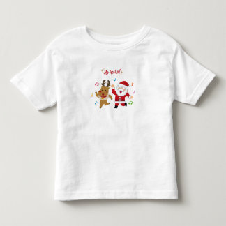 ダンシングサンタとトナカイのクリスマスパーティー トドラーTシャツ