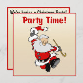 ダンシングサンタクリスマス招待状 招待状 (正面/裏面)