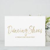 「ダンシングシューズ」おしゃれなゴールドの結婚式看板 招待状 (スタンド正面)