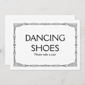 "ダンシングシューズ" アートデコスタイルのウェディングサイン 招待状 (正面/裏面)