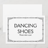 "ダンシングシューズ" アートデコスタイルの結婚式看板 招待状 (正面/裏面)