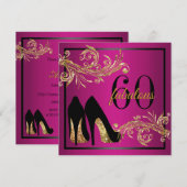 ダンシングシューズ - 60歳の誕生日パーティー　素敵な招待状です 招待状 (正面/裏面)