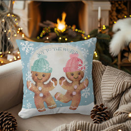 ダンシングジンジャーブレッドクッキー クリスマスの喜び クッション