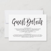ダンシングスクリプト ブラック | ホワイト | ゲスト詳細 招待状 (正面)
