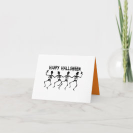 ダンシングスケルトンのハッピーハロウィンノートカード サンキューカード