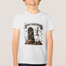 ダンシングスケルトンのハロウィンデザイン トライブレンドTシャツ