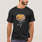 ダンシングスケルトンのハロウィンTシャツ - 面白い蓄光 Tシャツ (正面)