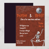 ダンシングスケルトンの大人ハロウィンパーティー 招待状 (正面/裏面)