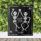 ダンシングスケルトンの結婚式バックドロップカスタム日付 タペストリー