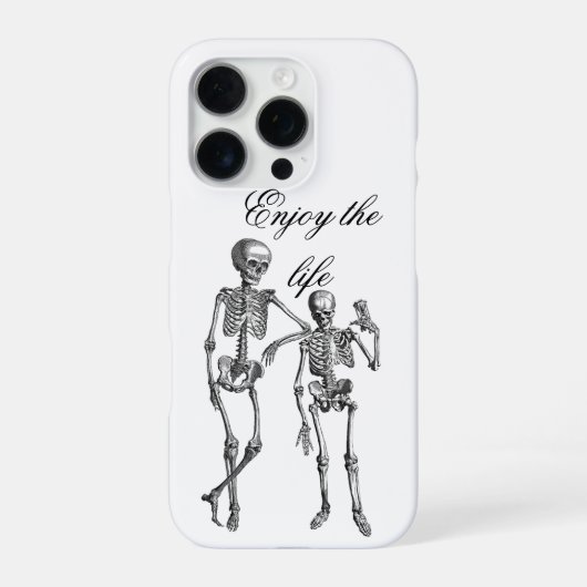ダンシングスケルトンイラスト iPhoneケース (裏面)