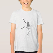 ダンシングスケルトンラインアートTシャツ