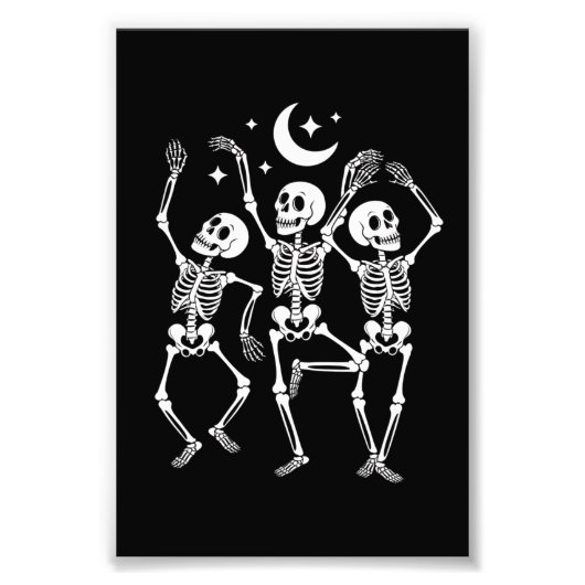 ダンシングスケルトン ハッピーハロウィン オーガズム スカル フォトプリント            (正面)