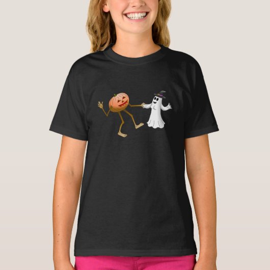 ダンシングハロウィン・パンプキン＆ゴースト Tシャツ (正面)
