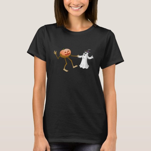 ダンシングハロウィン・パンプキン&ゴースト Tシャツ (正面)