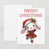 ダンシングバニー - クリスマスカード (正面/裏面)