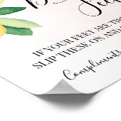 ダンシングフィートサイン フリップフロップ ウェディング レモン ピンク ポスター (角)