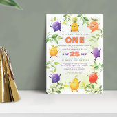 ダンシングフルーツ ファースト 1歳の誕生日パーティー フォト 招待状