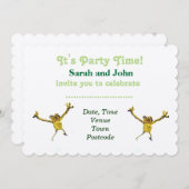 ダンシングフロッグパーティーアニマル 招待状 (正面/裏面)